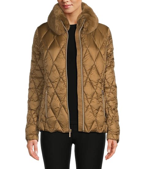 michael kors quilted fur coat.